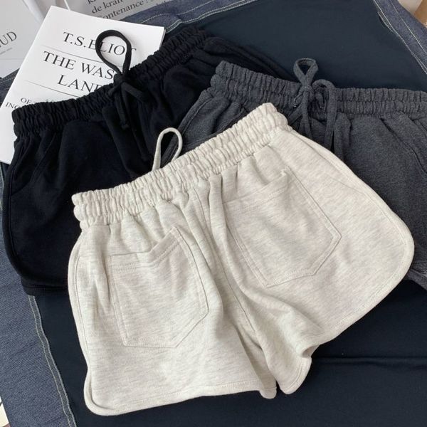 

wide leg shorts women's summer 2021 sports leisure loose high waist slim versatile home yoga pajamas tide, Black