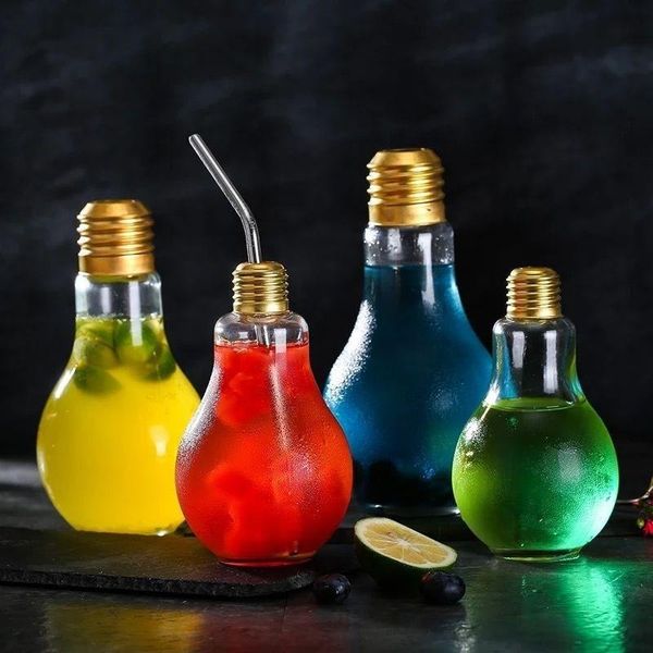

light bulb shape cup bar creative cocktail glass wine milk tea lead-glasses