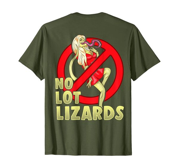 

no lot lizards mens truck driver shirt trucker funny husband, White;black
