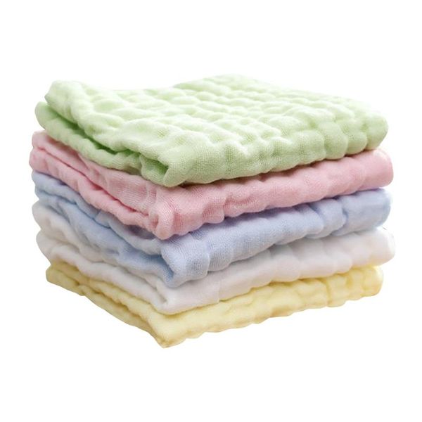 

towel 5pcs/lot muslin 6 layers cotton soft baby towels face handkerchief bathing feeding washcloth wipe burp cloths