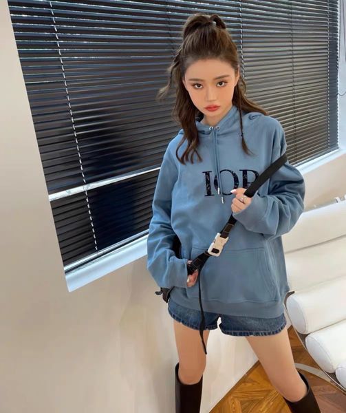 

21 tide autumn and winter star embroidered letter hooded sweater loose fashion leisure comfortable couple style, Black