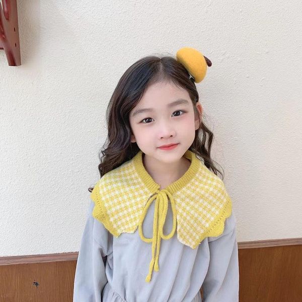 

bow ties children fake collar shawl shoulders false cape child knitted neck guard scarves shirt wraps accessories, Black;gray