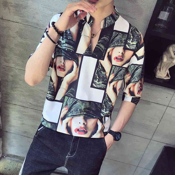 

men's t-shirts casual cotton shirt, v-neck brand clothing, fashion suit, loose sleeves, fashion, arrival, 2021, White;black