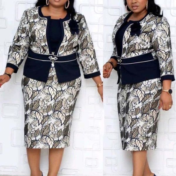 

casual dresses african 2xl printed women bodycon dress 2021 autumn elegant vintage retro midi 2 pieces high waist female vestiods, Black;gray