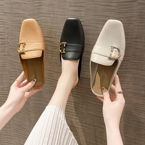 

slippers 2021 summer women's flat for women shoes comfortable, Black