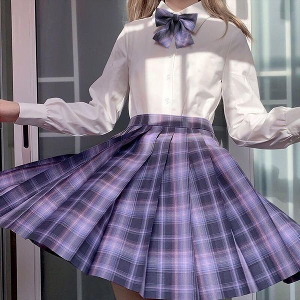

summer korean high waist womens skirts pleated black gothic cute plaid skirt women jk uniform students clothes y2k