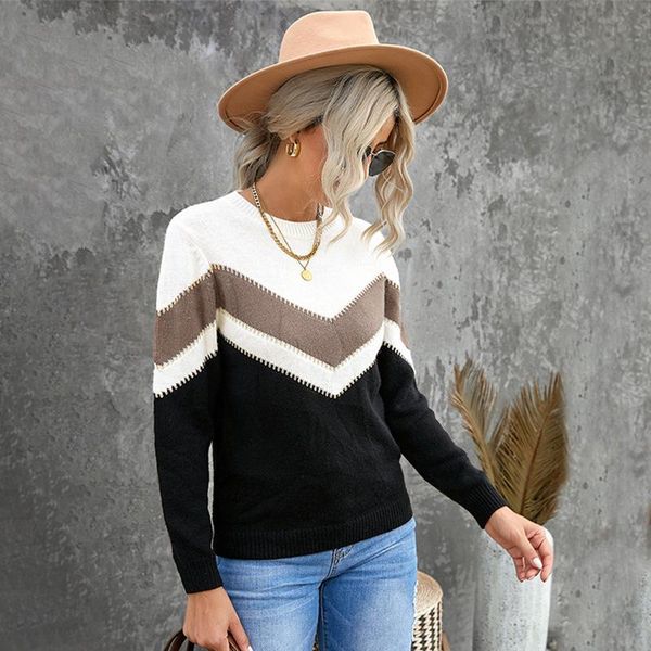 

women's sweaters amazon autumn slim sweater women european and american foreign trade simple round neck pullover top, White;black