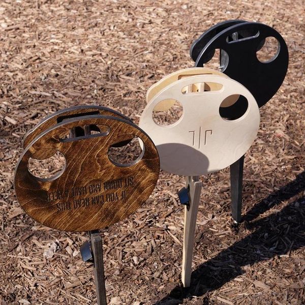 

camp furniture outdoor wine table foldable portable wooden simple installation picnic lawn stand i88