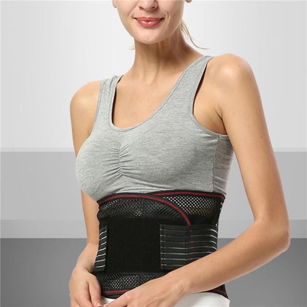 

waist support adjustable back belt brace self-heating magnetic therapy pull lumbar gym fitness band, Black;gray