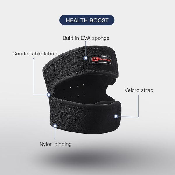 

kyncilor fitness knee pad upgraded double patella belt pads absorption anti-impact cycling volleybal elbow &, Black;gray