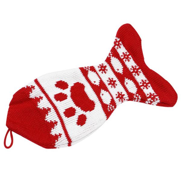 

gift wrap 1pc christmas stockings knitting long socks fish shape bag