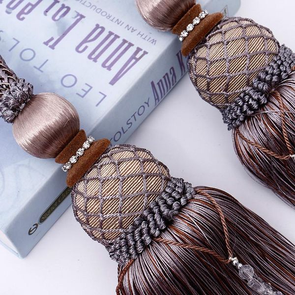 

other home decor 2 pcs european golden tennis curtain hanging ball rope tiebacks tassel bandages brushes accessories