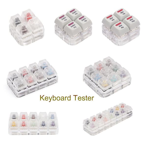 14 Copritasti traslucidi Strumento di test Kailh Box Interruttori Kit tester per tastiera Copritasti trasparenti Campionatore PCB Tastiera meccanica