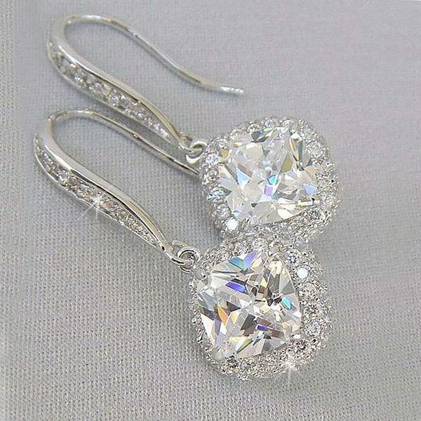 

earrings fashion accessories diamond square zircon earrings, Golden