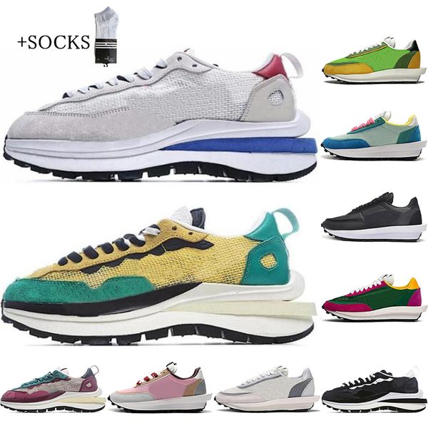 

with socks ldv ld waffle men women running shoes black white grey pine green pink gusto varsity blue mens trainers sports sneakers eur 36-45, White;red