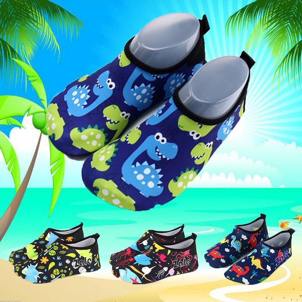 

Boys Girls Quick Drying Swim Water Shoes Kids Cartoon Beach Barefoot Shoes Beach Swimming Water Sport Socks Anti Slip Shoes, Blue