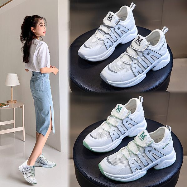 Verão Coreano Versátil Papai Sapatos Mulheres Respirável Branco Branco Solicitado Sapatilhas