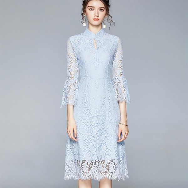 

casual dresses summer autumn womens lace european style fashion bodycon party half sleeve dress, Black;gray