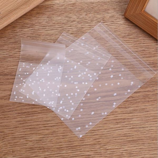 

gift wrap 100pcs/lot plastic transparent cellophane polka dot candy cookie bag with diy self adhesive pouch wedding birthday party