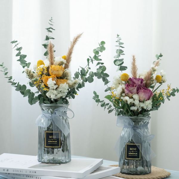 

eternelle flores preservadas rose eternelle gypsophila bouquet natural dried flower cristmass wedding home decoration home