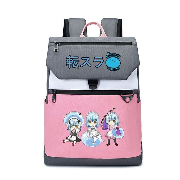 

that time i got reincarnated as a slime oxford school bags girls pink bookbag kawaii lapbackpack cartoon travel bagpack