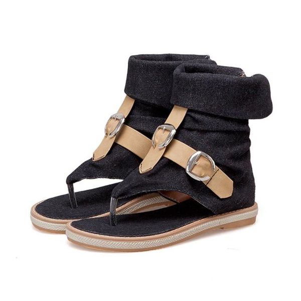 

retro ladies sandals gladiator home shoes female flip flops casual rome fashion summer women flat plus size34-43 slippers, Black