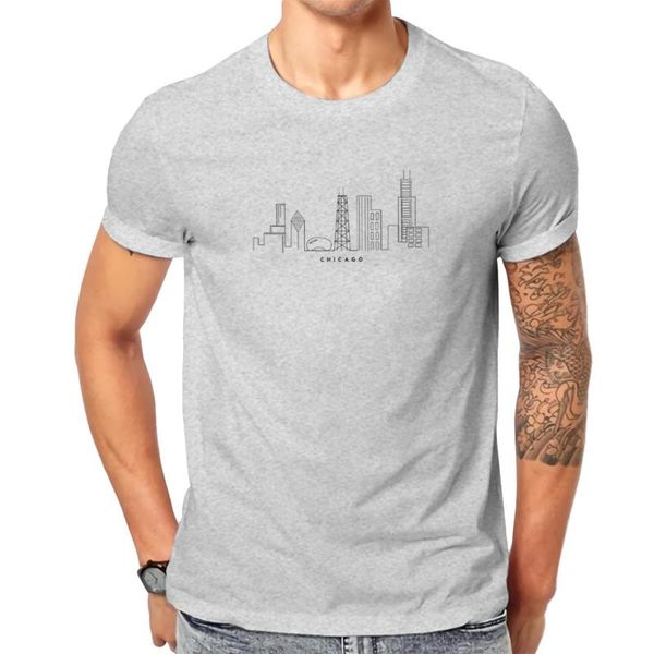 

men's t-shirts men chicago skyline city netherlands i love novelty graphic, White;black