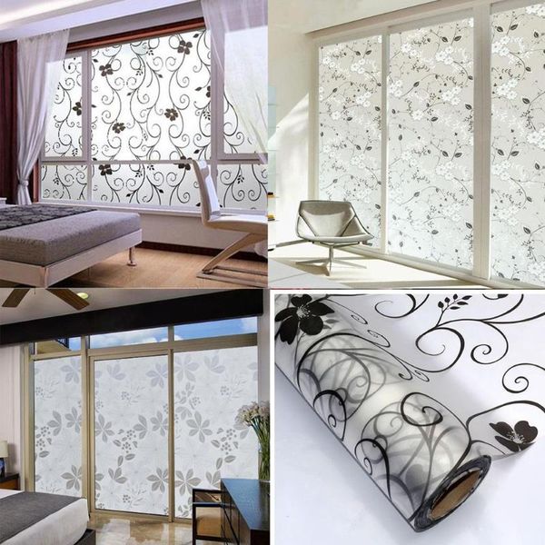 

window stickers home & living flowers sticker frosted film decal glass room