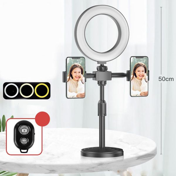 

ring light with tripod/round stand & cell phone& remote camera holder for live stream pography makeup youtube @m23 flash heads