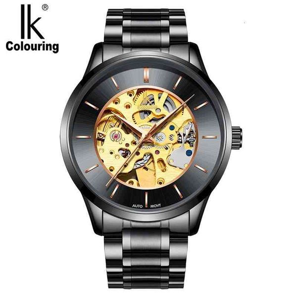 

watches automatic classic luxury gentlemen transparent skeleton mechanical mark military relogio masculino, Slivery;brown
