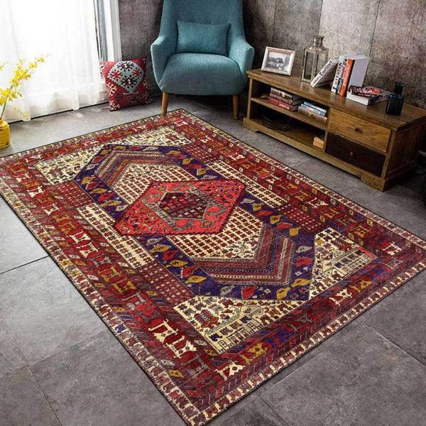 

carpets fashion retro bohemia carpet persian geometric ethnic style red large rugs living room bedroom bedside floor mat custom