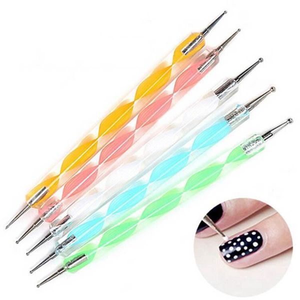 

nail art kits 5pcs/set pen dual-ended rhinestone dotting tool studs picker wax pencil handle decoration crystal