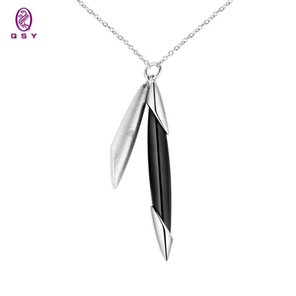 

chains qsy fashion shaped black and white ceramic exquisite fall proof improve temperament party wedding gift for friend, Silver