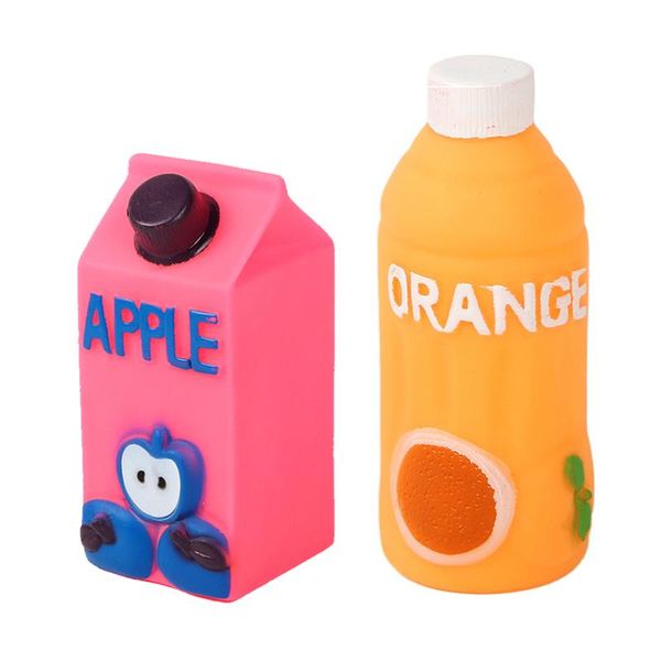 

dog toys & chews squeak simulation milk bottle bite resistance sound vocal pet toy orange apple juice cute for small puppy dogs pets