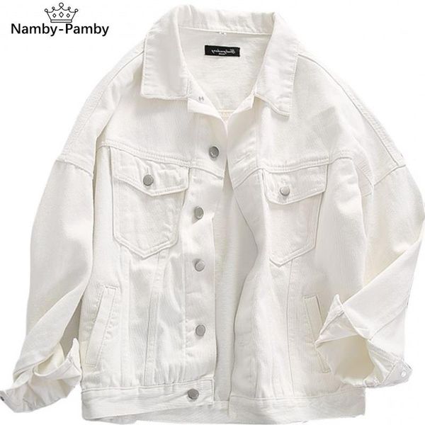 

women's jackets women 2021 spring outwear denim coat solid turn down collar cotton jacket for female, Black;brown