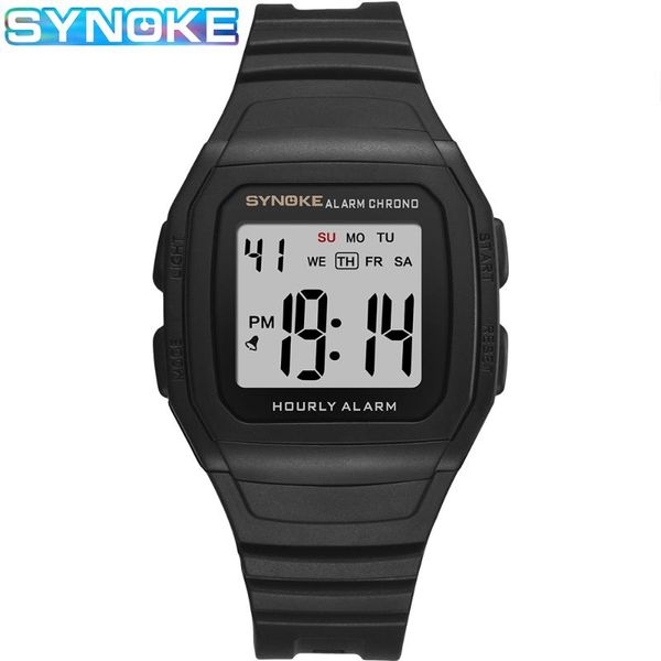 

wristwatches synoke watches mens 2021 thin electronic sport watch for men waterproof led digital relogio masculino, Slivery;brown