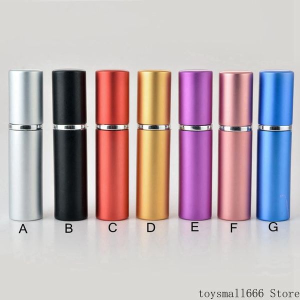 

5ml perfume bottle aluminium anodized compact perfume atomizer fragrance glass scent-bottle travel refillable makeup spray bottle