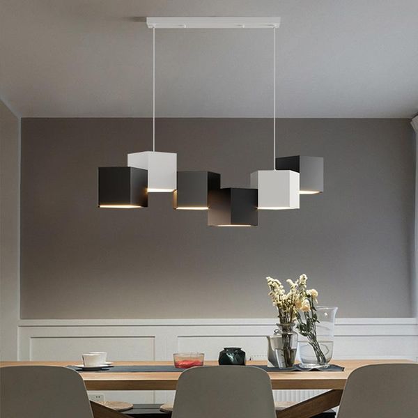 

chandeliers simple modern color chandelier office restaurant led quadrangular pedant lamp industrial style special-shaped