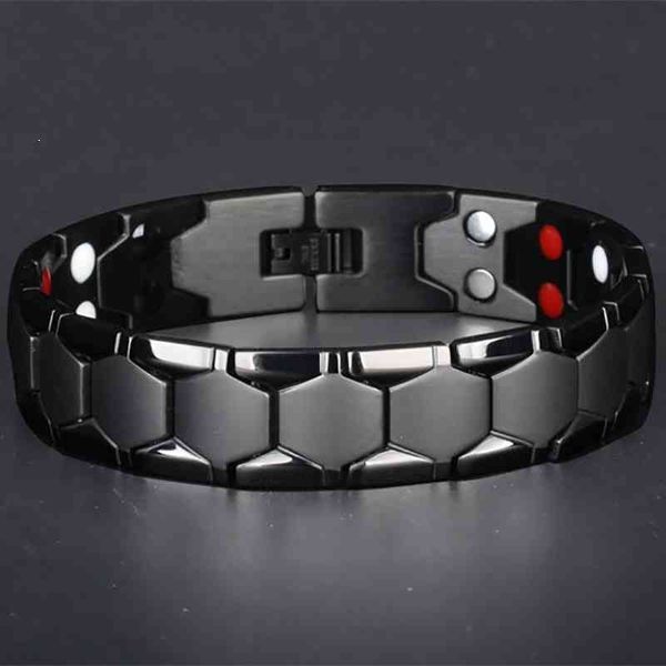 

men braided magnetic bracelet arthritis health energy male gift therapy magnets for wholesale, Silver