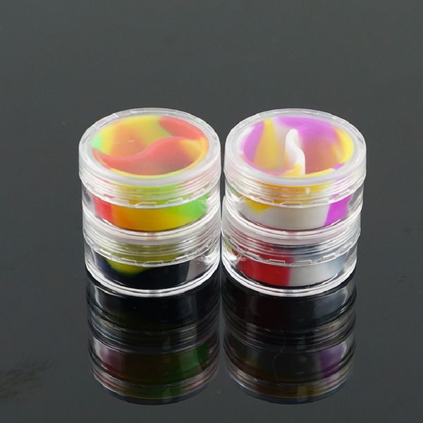 Colore 10ml Silicone acrilico Sigaretta in silicone Scatola di unguento Cosmetici Scatole di crema per olio Cosmetico Portatile Pill Solid E-Liquid Case