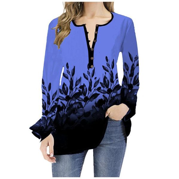 

women's blouses & shirts button shirt blouse women casual printing v-neck butterfly long sleeves halloween femme ropa mujer l1f4, White