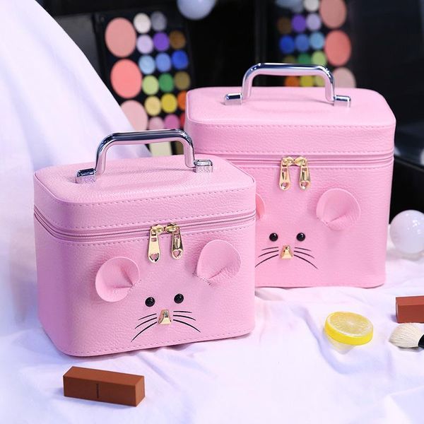 

nice design women makeup bag wholesale large capacity cosmetics pu leather portable travel toiletry case storage cosmetic bags & cases