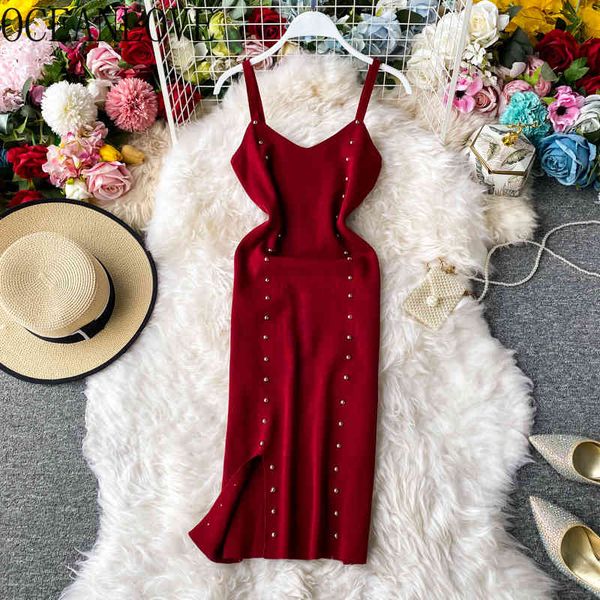 

bodycon dress women solid beading fashion stretch knitted vestidos v neck summer robe dresses 16746 210415, Black;gray