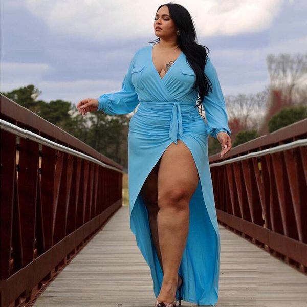 

plus size dresses for women lace up party birthday dress bodycon elegant long sleeve maxi wholesale drop, Black