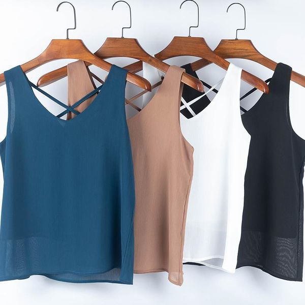 

women's blouses & shirts korean fashion womens and chiffon women sleeveless v-neck vest white plus size woman clothing