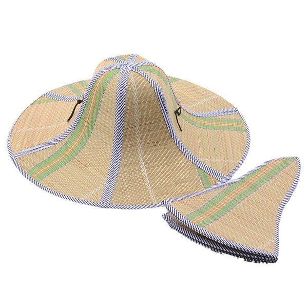 

shower caps summer straw wide brim hat fisherman sun rattan folding anti-ultraviolet garden fishing sunshade