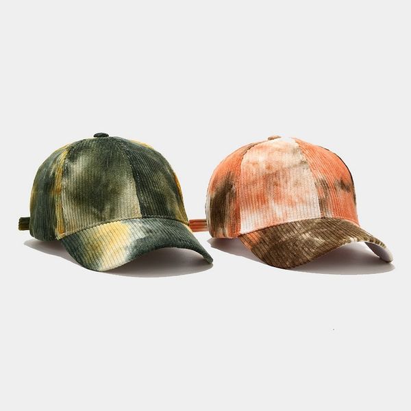 

corduroy tie dyed baseball caps for men and women, Blue;gray