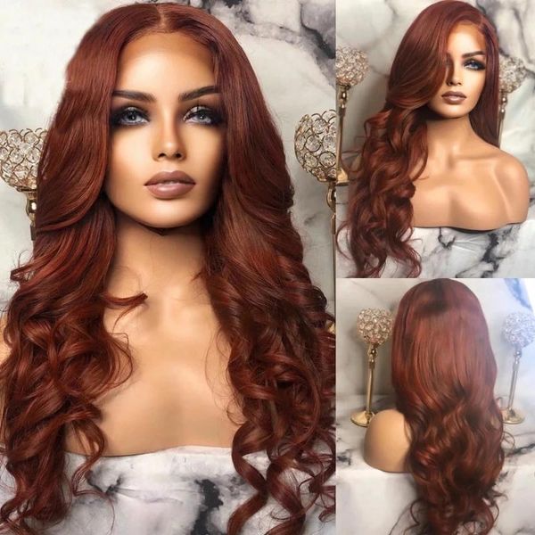 

lace wigs dark auburn wavy remy human hair wig front for black women180 density13x6 deep parting with baby u part glueless, Black;brown