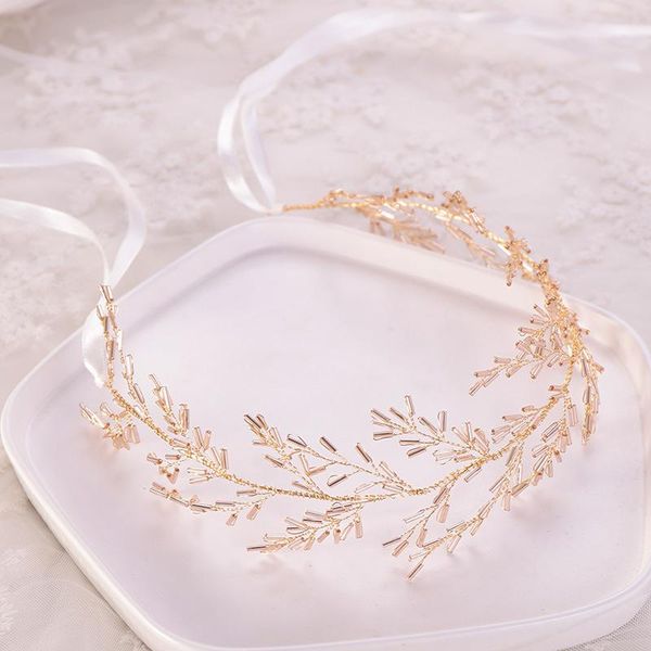 

hair clips & barrettes bead headband gold vine hairband bride tiara wedding jewelry headbands for accessroies ornaments, Golden;silver