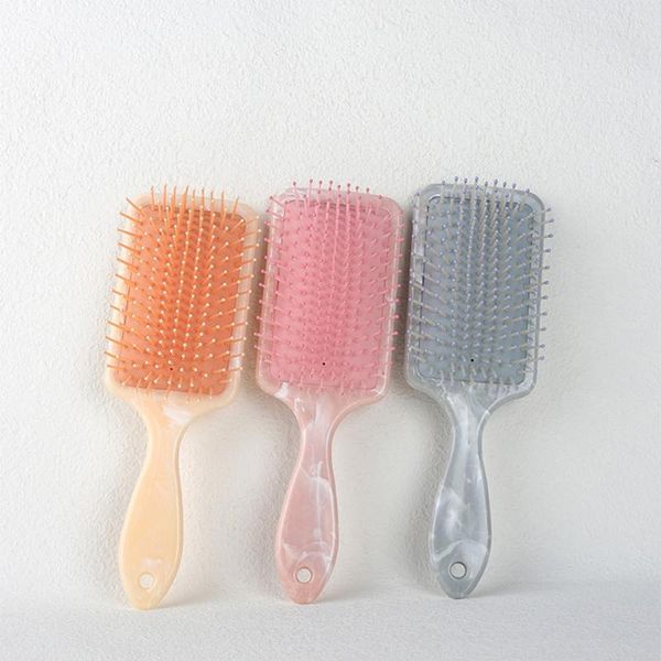 

hair brushes marble pattern air cushion combs detangling brush smooth anti-tangling scalp massage hairdressing comb salon accessories, Silver